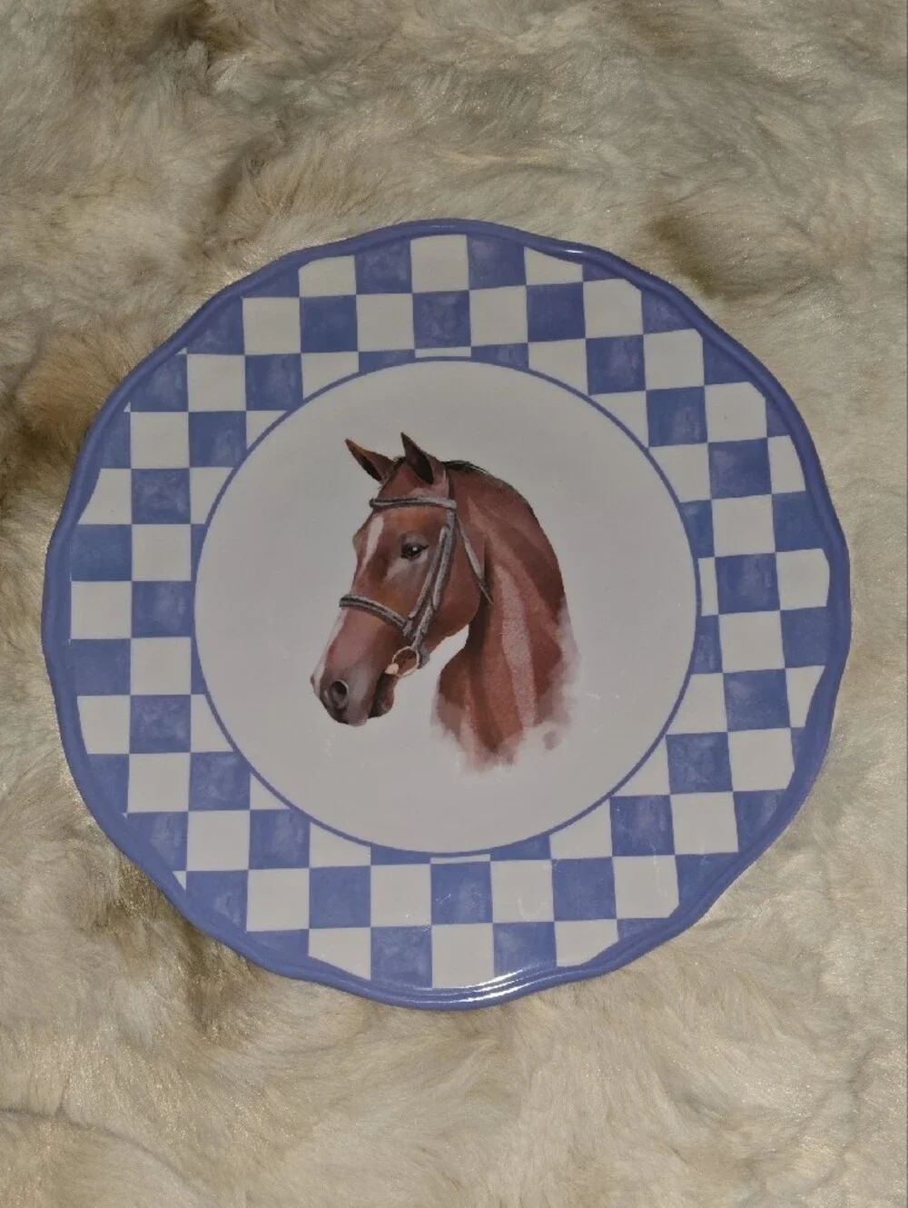 Farmhouse Checkered Dinner Plates Set - Blue, Gray, Yellow, Pink